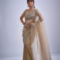 Elegant Golden Kanjivaram Pure Silk Saree Heavy Embroidered Border Blouse Piece