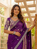 Premium Purple Art Silk Saree Embroidered Border Designer Blouse
