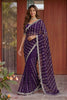 Stylish Deep Purple Art Silk Saree Heavy Embroidery Work Designer Blouse