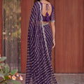 Stylish Deep Purple Art Silk Saree Heavy Embroidery Work Designer Blouse