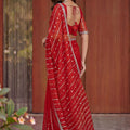 Vibrant Red Art Silk Saree with Heavy Embroidery Work and Designer Blouse