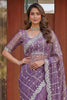 Royal Lavender Purple Art Silk Saree Heavy Embroidery Work and Designer Blouse