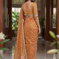 Premium Peach Art Silk Saree with Heavy Embroidery Work and Designer Blouse