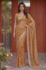 Premium Golden Brown Art Silk Saree with Heavy Embroidery Work Designer Blouse