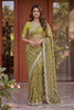 Beautifull Olive Green Art Silk Saree Heavy Embroidery Work and Designer Blouse