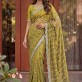 Beautifull Olive Green Art Silk Saree Heavy Embroidery Work and Designer Blouse 