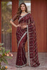 Premium Wine Purple Art Silk Saree Heavy Sequin Embroidery Work Designer Blouse