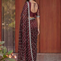 Premium Wine Purple Art Silk Saree Heavy Sequin Embroidery Work Designer Blouse