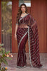 Premium Wine Purple Art Silk Saree Heavy Sequin Embroidery Work Designer Blouse