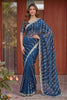 Royal Navy Blue Art Silk Saree Heavy Sequin Embroidery Work Designer Blouse