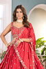 Elegant Orange Chinon Silk Embroidered Lehenga Choli with Designer Dupatta for Wedding
