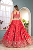 Elegant Orange Chinon Silk Embroidered Lehenga Choli with Designer Dupatta for Wedding