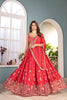 Elegant Orange Chinon Silk Embroidered Lehenga Choli with Designer Dupatta for Wedding