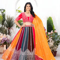 Stunning Multicolor Faux Georgette Embroidered Lehenga Choli with Designer Dupatta for Wedding