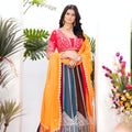 Stunning Multicolor Faux Georgette Embroidered Lehenga Choli with Designer Dupatta for Wedding