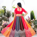Stunning Multicolor Faux Georgette Embroidered Lehenga Choli with Designer Dupatta for Wedding