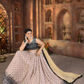 Stylish Beige Faux Georgette Embroidered Lehenga Choli with Designer Dupatta for Wedding
