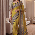 Elegant Multicolor Chinon Digital Printed Saree Blouse Piece for Party Wear