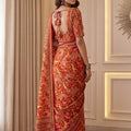 Elegant Multi Color Chinon Digital Printed Saree Blouse Piece for Party Wear