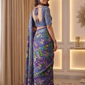 Elegant Multi Chinon Digital Printed Saree Blouse Piece for Party Wear