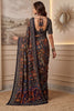 Elegant Multicolor Chinon Digital Printed Saree Blouse Piece Party Wear