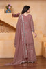 Dusty Rose Faux Georgette Palazzo Suit with Heavy Embroidery Dupatta
