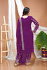 Luxury Purple Faux Georgette Straight Cut Suit Embroidery Dupatta