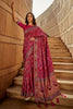 Luxury Wine Pink Soft Khadi Georgette Saree Wedding Wear