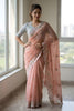 Elegant Peach Faux Georgette Saree for Wedding Wear