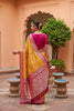 Mustard Yellow Soft Banarasi Silk Saree Weaving Meenakari Design for Women