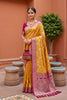 Mustard Yellow Soft Banarasi Silk Saree Weaving Meenakari Design for Women