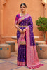 Stylish Purple Soft Silk Saree with Zari Weaving for Women