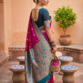 Elegant Rani Pink Soft Silk Saree with Zari Weaving for Women