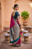 Elegant Rani Pink Soft Silk Saree with Zari Weaving for Women