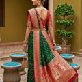 Graceful Dark Green Soft Silk Saree with Zari Weaving for Women