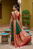 Graceful Dark Green Soft Silk Saree with Zari Weaving for Women