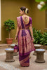 Gracefull Purple Soft Silk Saree Zari Weaving Meenakari Motifs for Wedding