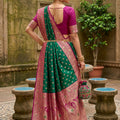 Stylish Green Soft Silk Saree with Zari Weaving for Women