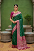 Gracefull Green Soft Silk Saree Zari Weaving Meenakari Motifs for Wedding