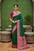 Stylish Green Soft Silk Saree with Zari Weaving for Women