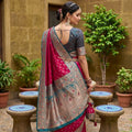 Beautiful Rani Pink Soft Silk Saree with Zari Weaving for Women