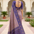 Stylish Lavender Soft Patola Silk Saree Zari Weaving Meenakari Patola Design