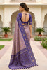 Stylish Lavender Soft Patola Silk Saree Zari Weaving Meenakari Patola Design