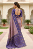 Stylish Purple Soft Patola Silk Saree with Zari Weaving Work for Women