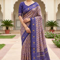 Stylish Purple Soft Patola Silk Saree with Zari Weaving Work for Women