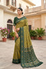Graceful Olive Green Soft Patola Silk Saree with Zari Weaving Work for Women