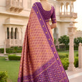 Premium Mauve Soft Patola Silk Saree Zari Weaving Meenakari Patola