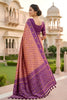 Premium Mauve Soft Patola Silk Saree Zari Weaving Meenakari Patola