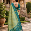 Grateful Green Soft Patola Silk Saree with Zari Weaving Work for Women
