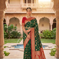 Graceful Green Soft Banarasi Silk Saree with Zari Weaving Work for Women